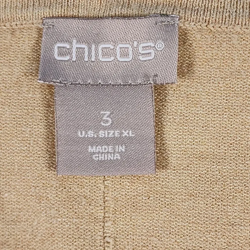 Chico's Beige Knit Sweater SIZE 3/XL Dolman Sleeve Soft Lightweight Top